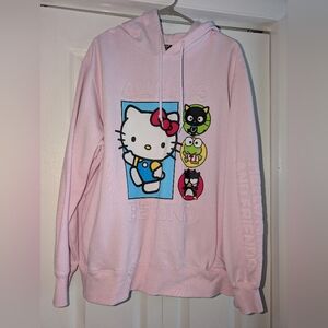 Hello Kitty Pink Hoodie with Cartoon Print